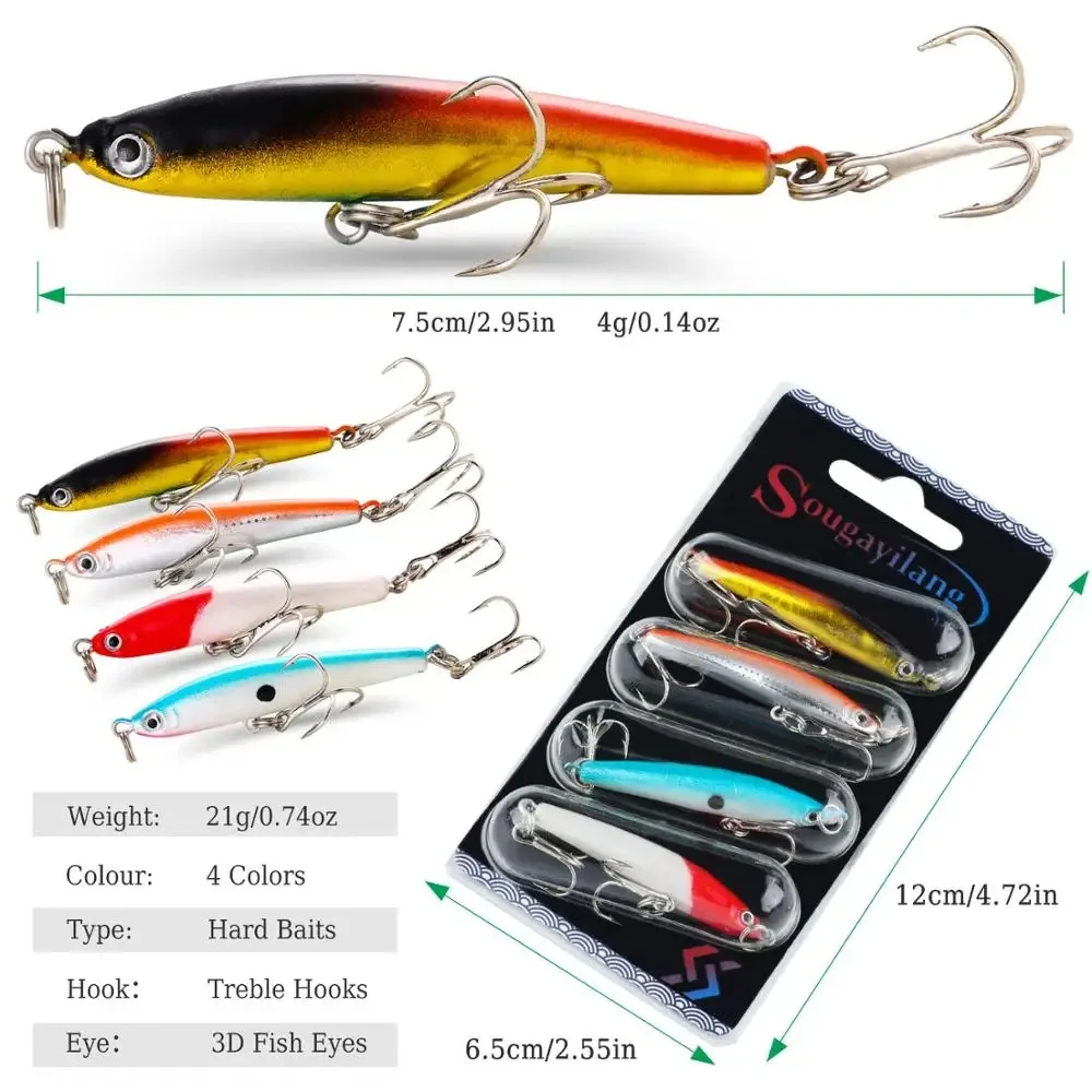 Leurres wobbler, lot de 4